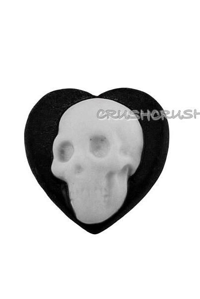  10pcs Skull Skeleton Cameos Cabochons Heart Shape F217
