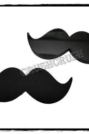  5pcs Acrylic Black Mustache Flat Back Cabochon F544
