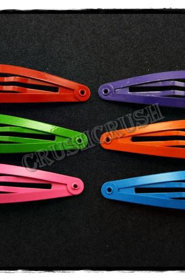  24pcs 49mm Candy color Snap Hair Clip C60