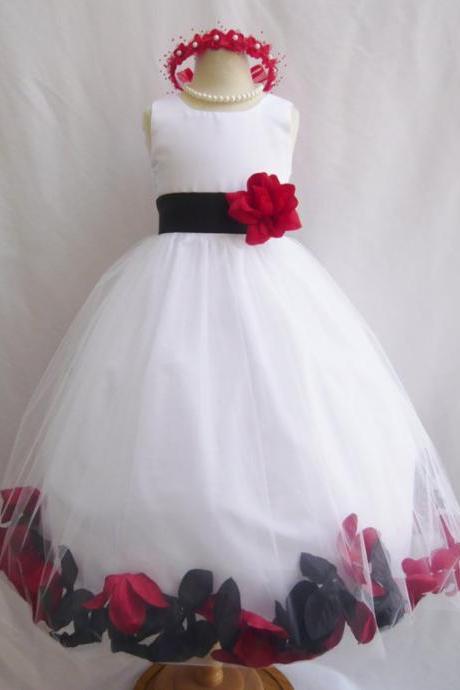 Free shipping CUSTOM COLOR - Flower Girl Dresses Rose Petal - Wedding Easter Junior Bridesmaid - For Baby Infant Children Toddler Kids Teen Girls