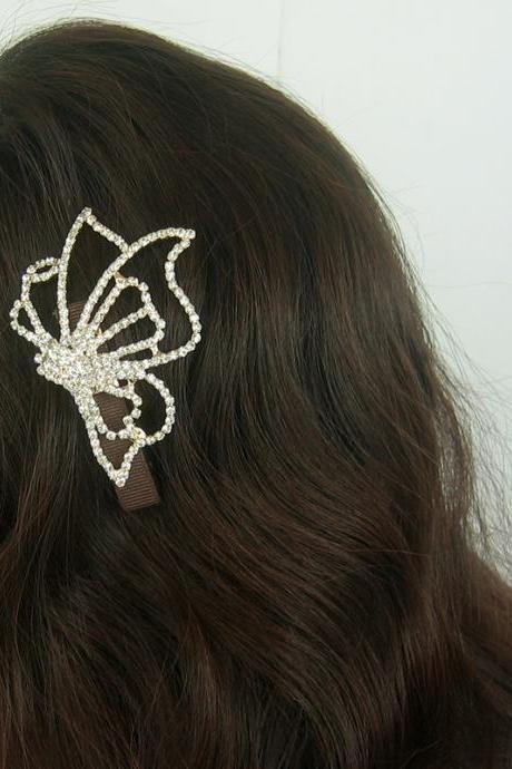 Gold butterfly hairpin