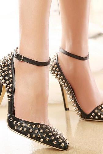 black lace up diamond heels