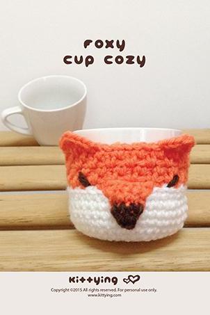 Crochet Pattern Foxy Fruit cozy Apple protector Fox Mug Sleeve Foxie Cup warmer Fox Mug holder Apple cozy Mug cozy Cup cozy