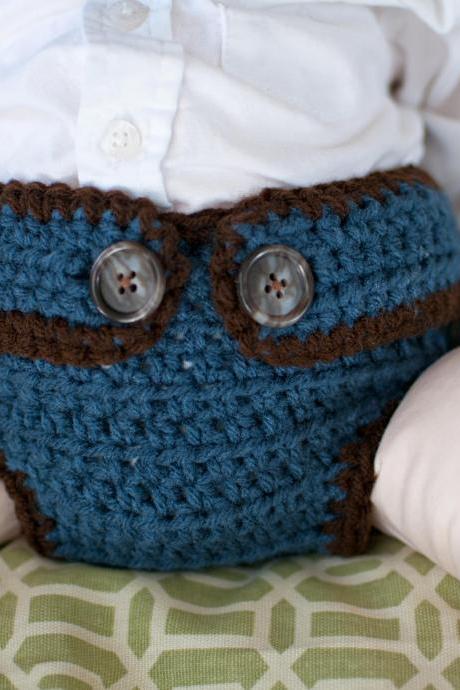 Button Strap Diaper Cover Crochet Pattern