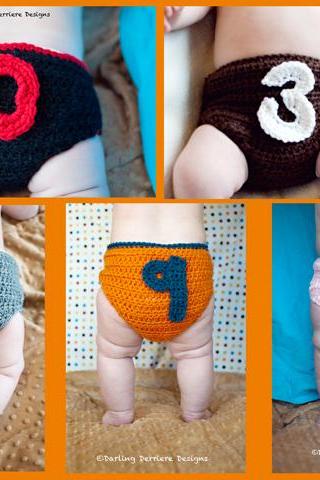 0-9 Numbers Crochet Diaper Cover Pattern
