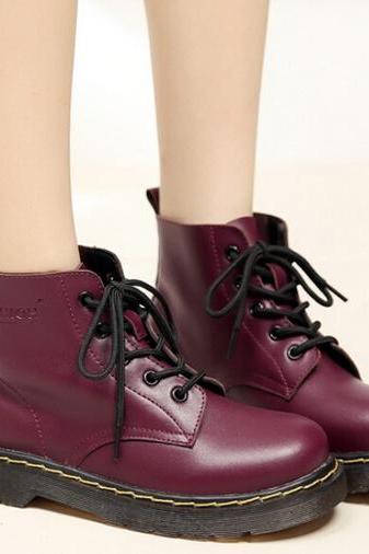 Chic Vintage Style Lace Up Boots In 2 Colors