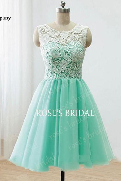 Lace Prom Dress, Short Prom Dresses, Tulle Prom Dress, Prom Dresses, Mint Green Prom Dress, Cute Graduation Dress, Green Homecoming Dresses
