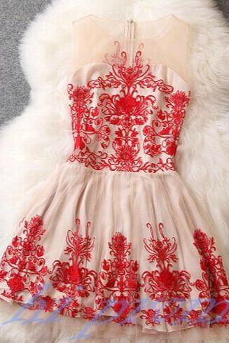 Lace Homecoming Dress,Red Homecoming Dresses,Cheap Homecoming Gowns,Cocktail Dress,Short Prom Dress,Sweet 16 Dresses,Tulle Homecoming Gown For Teens