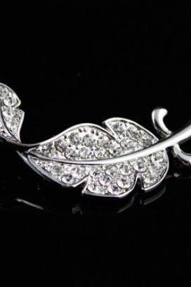Leaf Silver Brooch 2 Pieces of Brooch Silver Pins Wedding Brooch for Women
