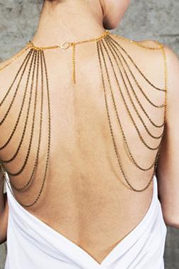 Beautiful Gold Layered Body Chain Necklace