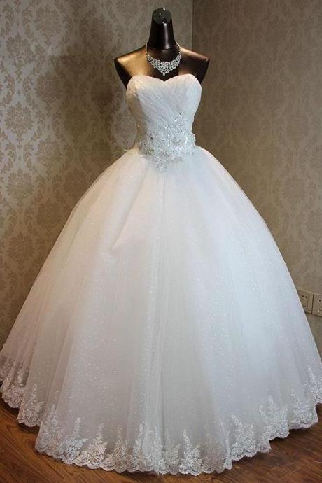 Princess Wedding Dress, Sweetheart Neck Wedding Gowns, Ivory Wedding Dresses, Cheap Wedding Dress, Bridal Dresses, Lace Bridal Gowns, Tulle Wedding Dress