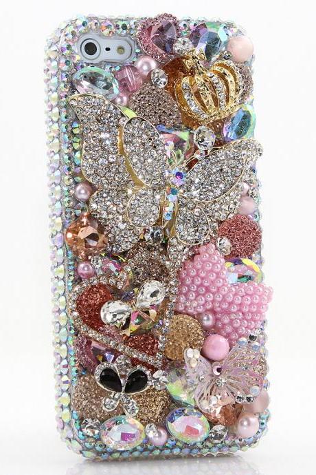 Bling Crystals Phone Case for iPhone 6 / 6s, iPhone 6 / 6s PLUS, iPhone 4, 5, 5S, 5C, Samsung Note 2, Note 3, Note 4, Galaxy S3, S4, S5, S6, S6 Edge, HTC ONE M9 (DIAMOND DIVA DESIGN) By LuxAddiction