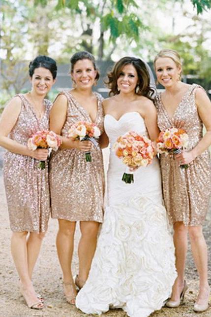Gold Sequin Bridesmaid Dress On Luulla Gold Sequin Bridesmaid Dress Short Dresses Sparkly
