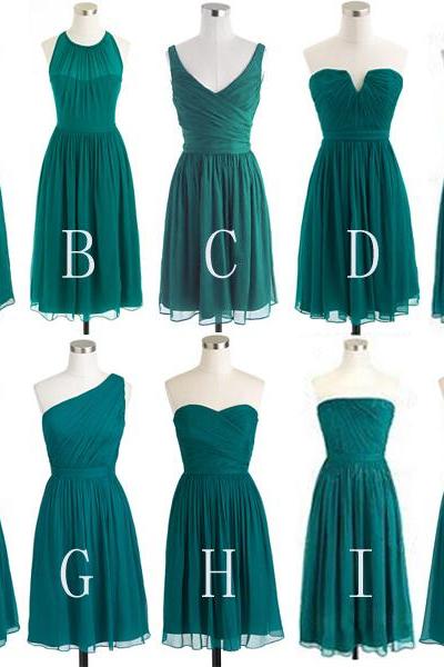 Hunter Green Bridesmaid Dress, Junior Bridesmaid Dresses, Mismatch Bridesmaid Dress, Short Bridesmaid Dresses, Bridesmaid Dresses 2023,