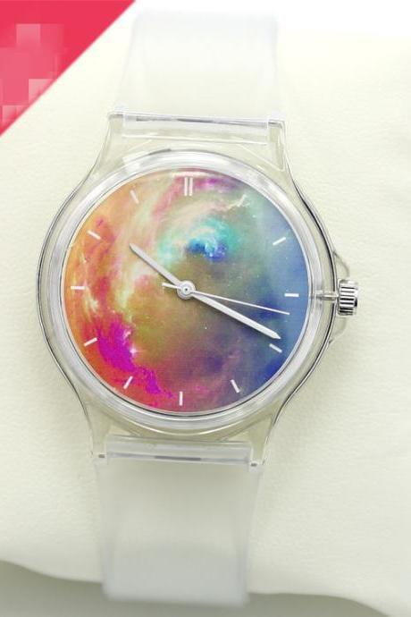 2015 Hot sale Waterproof gradient transparent couple watches