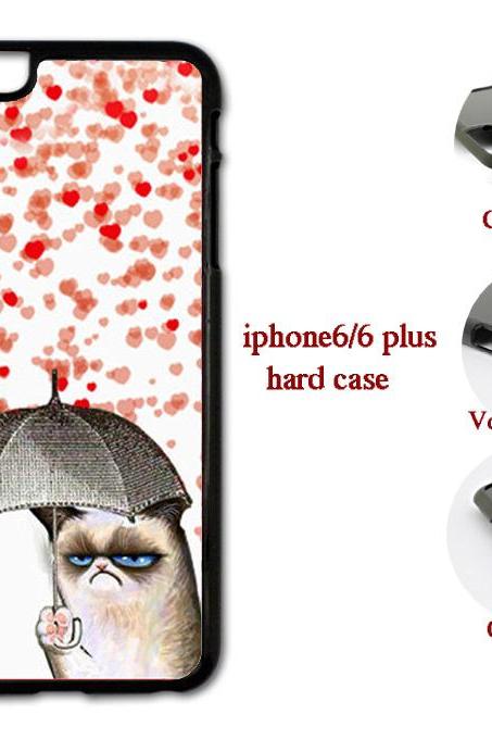 An Umbrella Cat Hard case cover for iPhone 4/4s/5/5s/6/6plus case Samsung Galaxy S3/S4 /S5 Note2/3/4 Case