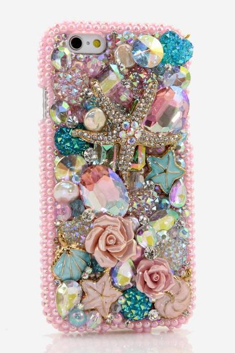 Bling Crystals Phone Case for iPhone 6 / 6s, iPhone 6 / 6s PLUS, iPhone 4, 5, 5S, 5C, Samsung Note 2, Note 3, Note 4, Galaxy S3, S4, S5, S6, S6 Edge, HTC ONE M9 (GOLDEN SEA STAR DESIGN) By LuxAddiction