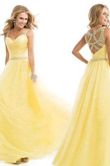 A Line Green Backless Prom Dresses, Green Formal Dresses, Evening