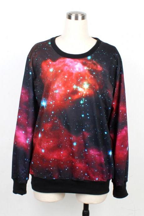 Galaxy Sweater Jumper Cosmic Light Sweatshirt T-Shirt Long Sleeve Black Women Shirt Tshirt Unisex--1003 V8W2L9Z7HGN62GGIS7Z7Z 5KXLBALS089
