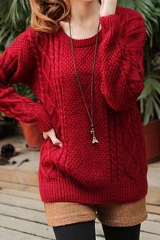 Hot sale Sweet Round Neck Knit Sweater