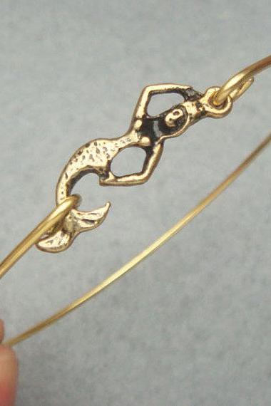 Brass Mermaid Bangle Bracelet Style 4