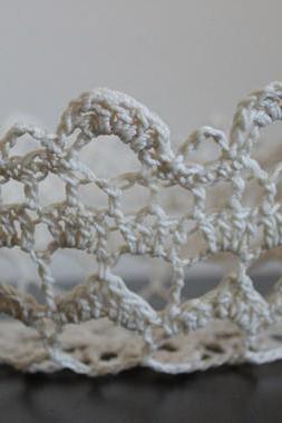 Flower Girl Basket Lace Bowl Crochet Doily Ivory Cream