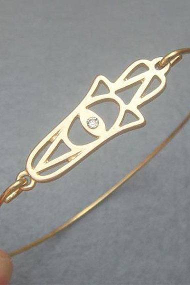 Hamsa Hand Bangle Bracelet Style 5
