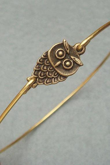 Little Owl Bangle Bracelet