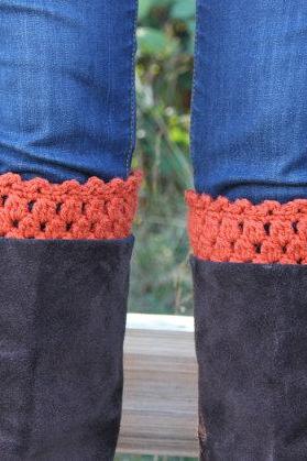 Crochet Boot Cuffs Leg Warmers Boot Socks Pumpkin