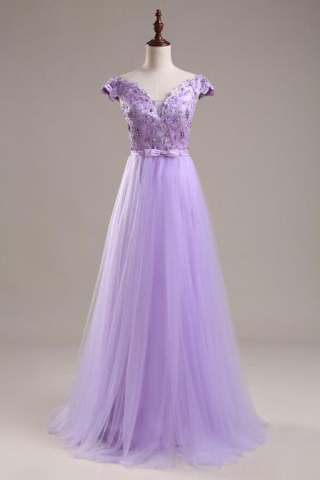 Pd08241 High Quality Prom Dress,a-line Prom Dress,tulle Prom Dress,v-neck Prom Dress, Beading Prom Dress