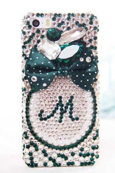 6c 6s Plus 7plus Note 4 Green Bow Diamond Kawaii Iphone Case Bling Phone 6 6 Plus Case For Iphone And Samsung Galaxy S6 Mobile Oem Phone Case
