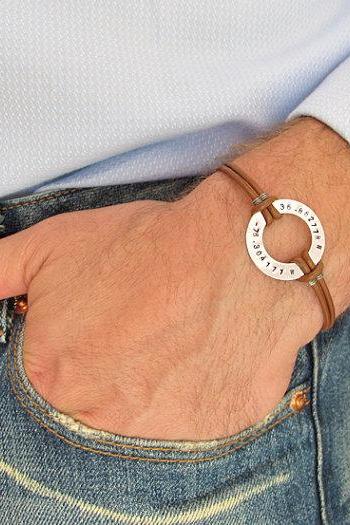 Customized Men's Bracelet - Personalized Leather Bracelet for Men - Unique Design Bracelet