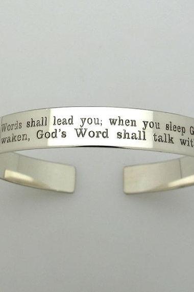 Personalized Message Bracelet - Custom Cuff For Her - Engraved Bracelet - Sterling Silver Bangle Cuff