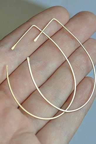 Petal Hoop Earrings - Lotus Shaped Hoops - Unique Earrings - Gold Filled Earrings