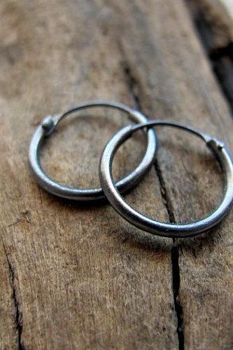 Small Black Silver Hoop Earrings For Men - Men&amp;amp;#039;s Earrings - Hoops For Men - Mens Jewelry