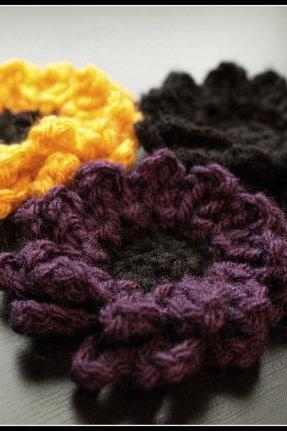 Flower Brooch Set Crochet