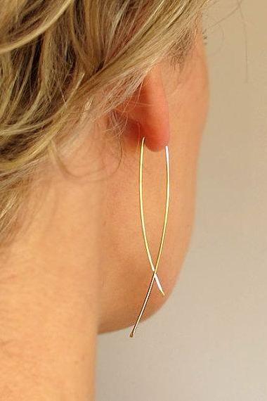 Gold Threader Earrings - Modern Earrings For Her - Gold Filled Jewelry - Handmade Earrings For Women