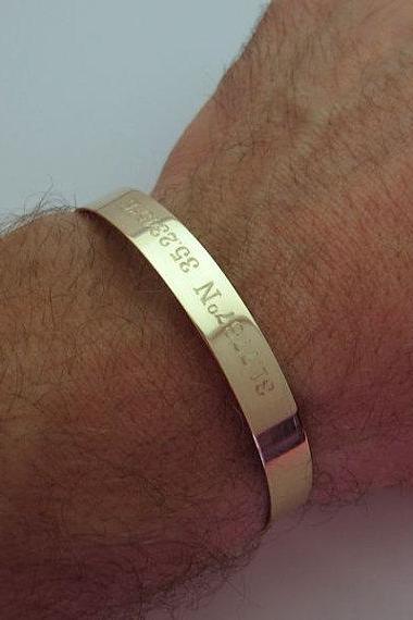 Gps Latitude Longitude Coordinates Bracelet For Men - Men&amp;amp;#039;s Personalized Gold Cuff