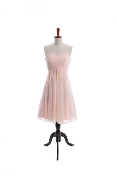 SWEETHEART CHIFFON BRIDESMAID DRESS WITH EMPIRE Chiffon Knee-Length Bridesmaid Dresses