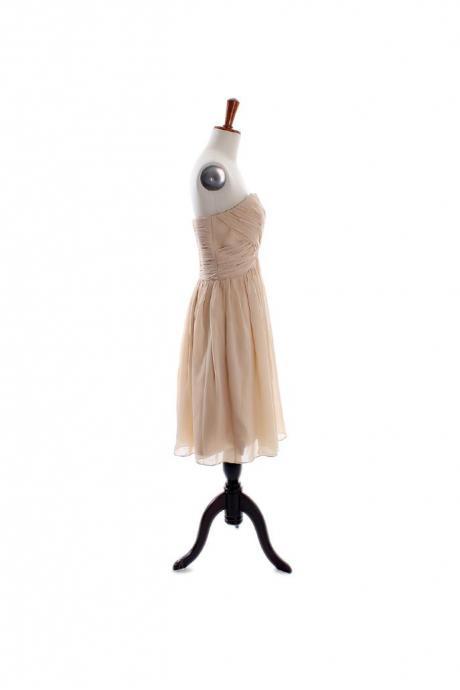 PRETTY STRAPLESS SWEETHEART CHIFFON Ball gown Short bridesmaid dresses