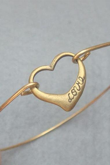 Love Heart Bangle Bracelet Style 2