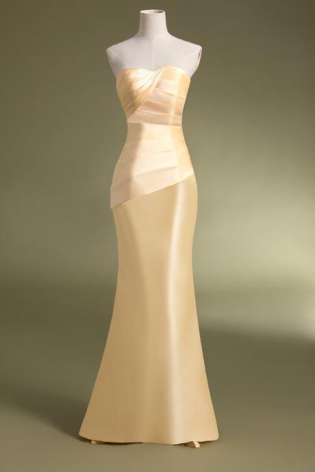 Champagne Prom Dress ,fashion Long Prom Dress ,long Party Dress ,fashion Evening Dress, Champagne Bridesmaid Dress