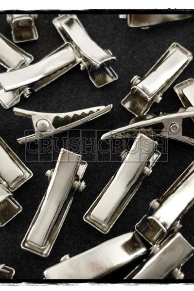  50pcs 20mm Silver plated Alligator hair clip with Teeth C63