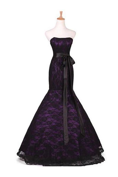 Elegant Off The Shoulder Prom Dresses, 2016 New Summer Purple Party Dress, Floor Length Pretty Prom Gowns ,Second Killed Lace Party Gown