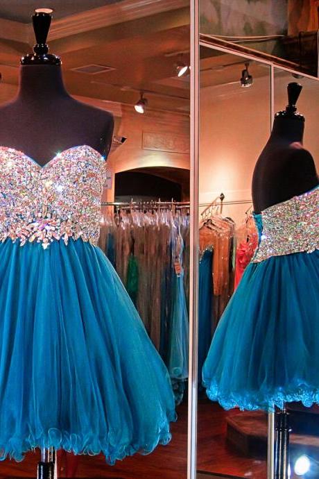 Charming Homecoming Dress tulle Homecoming Dress Sweetheart Homecoming Dress Beading Homecoming Dress