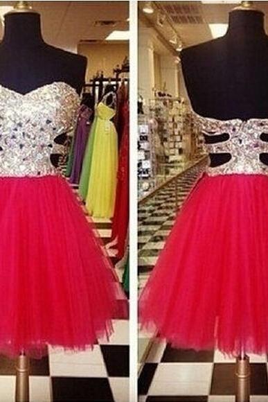 Strapless Beading Short Homecoming Dress ,party Gowns For Women