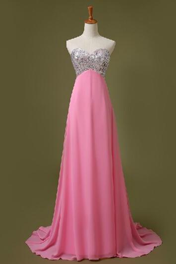 Handmade Simple And Pretty Sparkle Prom Dresses ,prom Dresses, Evening Dresses, Formal Dresses