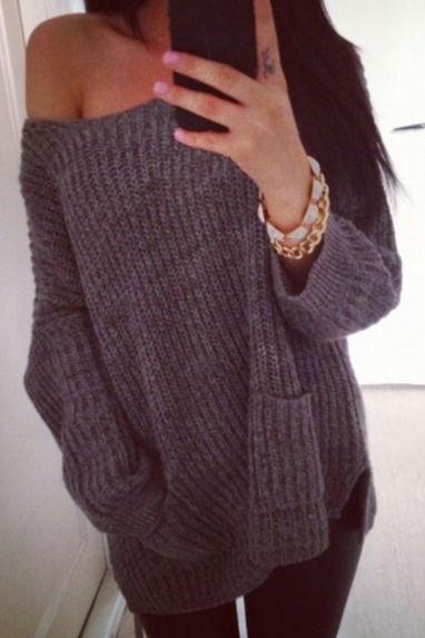 Casual Long-sleeved Knit Sweater