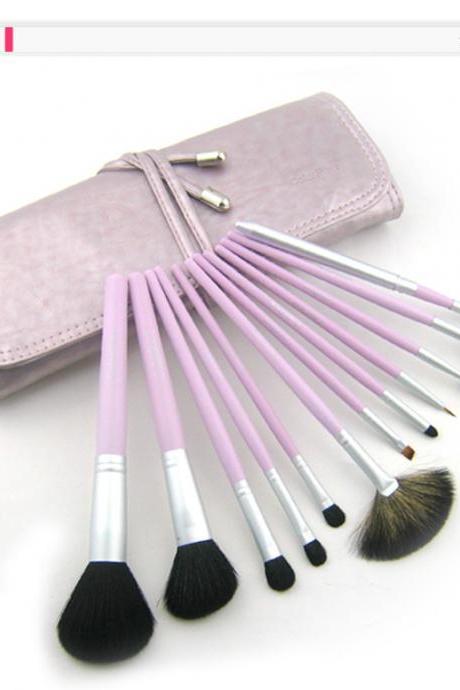 High Quality Goat Hair Wool Purple 12Pcs Professional Beauty Makeup Brush Set With Bag LPYT39RELC870206ZJOIO L6BYI03F3BC