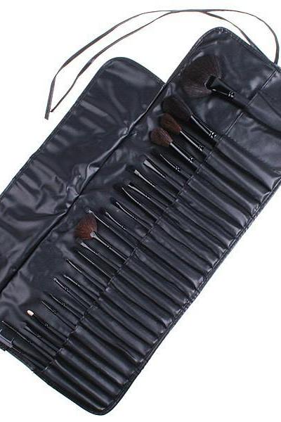 Wholesale Good Quality 24 Pcs Makeup Brushes Set With Black Leather Bag 5JUIG7ZPKAJ4KX0QWMZ3O 082E26PODFJ